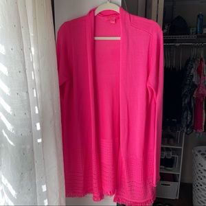 Lilly Pulitzer long fringe cardigan XL